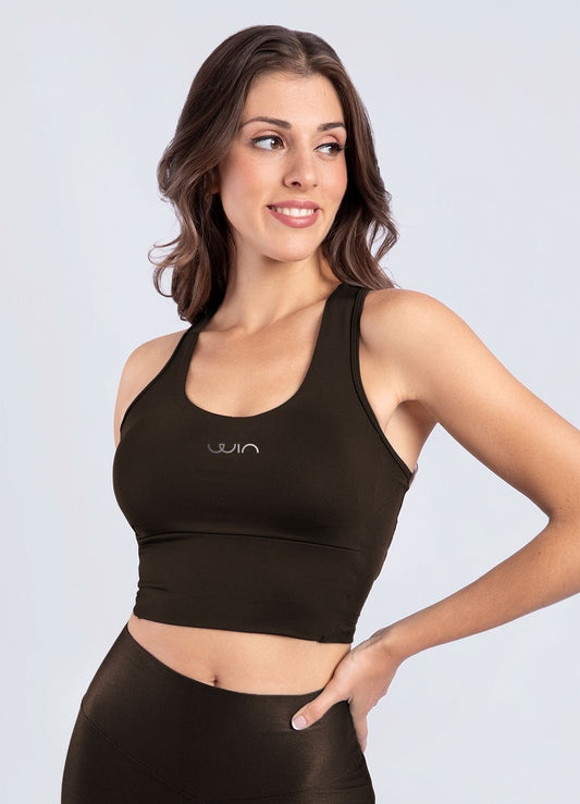 TOP EMANA PLAY - MARRON OSCURO WIN ROPA DEPORTIVA 