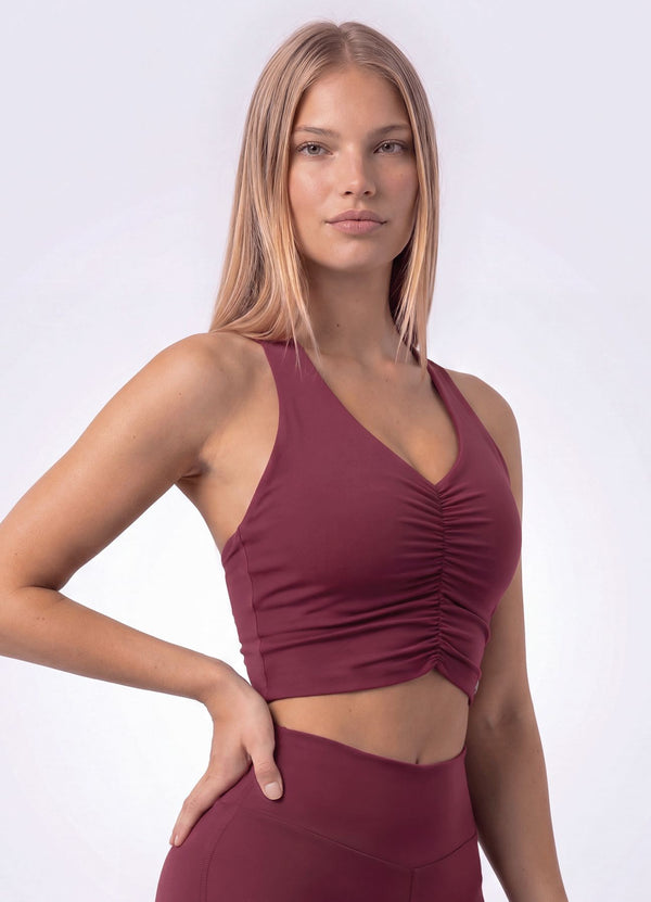 TOP EMANA POWER SCRUNCH - GUINDA TOPS WIN ROPA DEPORTIVA 