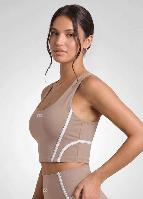 TOP EMANA PULSE - MARRON ALAMO TOPS WIN ROPA DEPORTIVA 