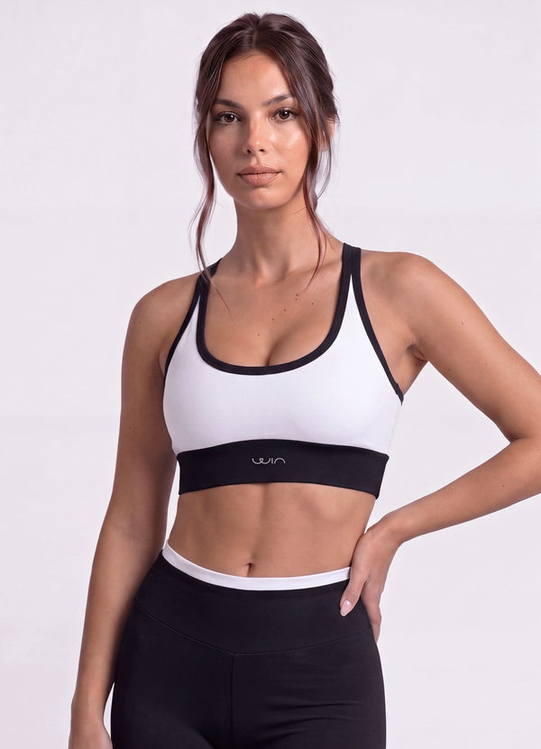 TOP EMANA SENSE - BLANCO/NEGRO TOPS WIN ROPA DEPORTIVA 