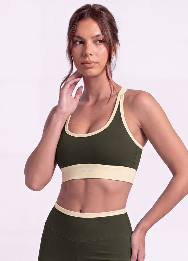 TOP EMANA SENSE - VERDE MILITAR TOPS WIN ROPA DEPORTIVA VERDE MILITAR S 