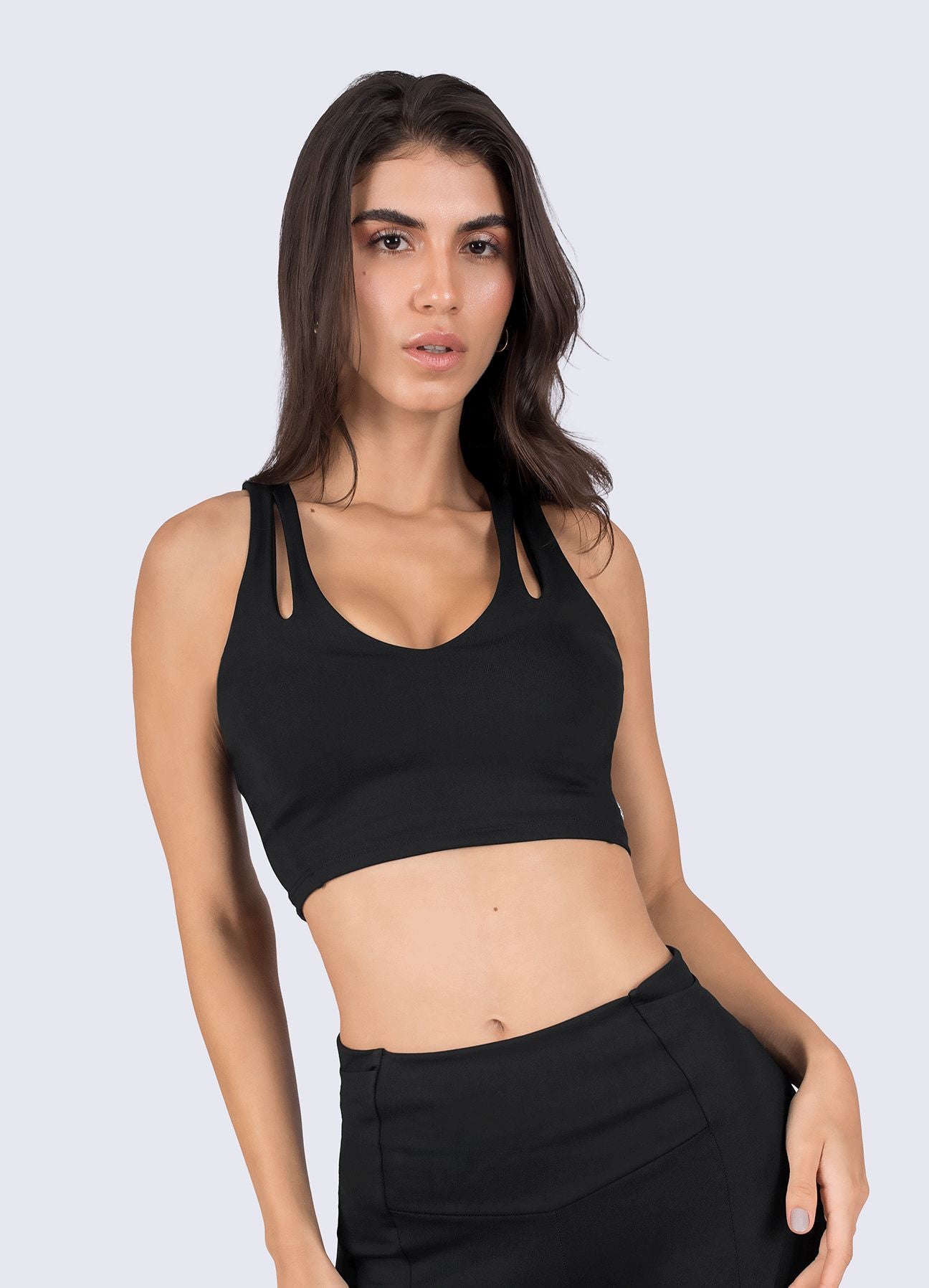 TOP EMANA SHAPE - NEGRO TOPS WIN ROPA DEPORTIVA 