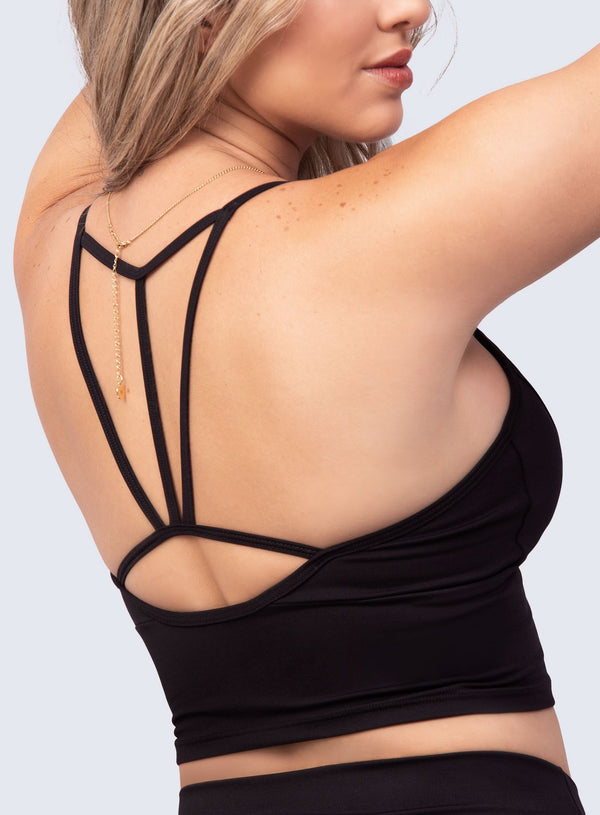 TOP EMANA V NECK-NEGRO TOPS WIN ROPA DEPORTIVA 
