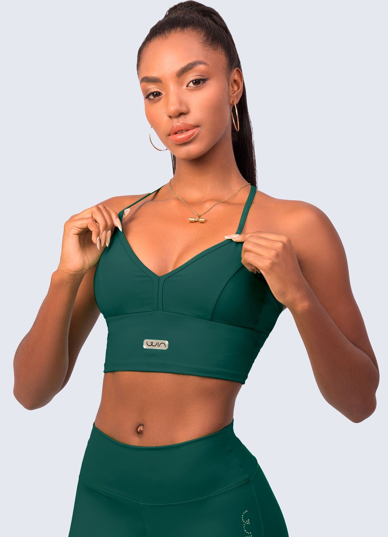 TOP EMANA V NECK-VERDE BOTELLA TOPS WIN ROPA DEPORTIVA S VERDE BOTELLA 