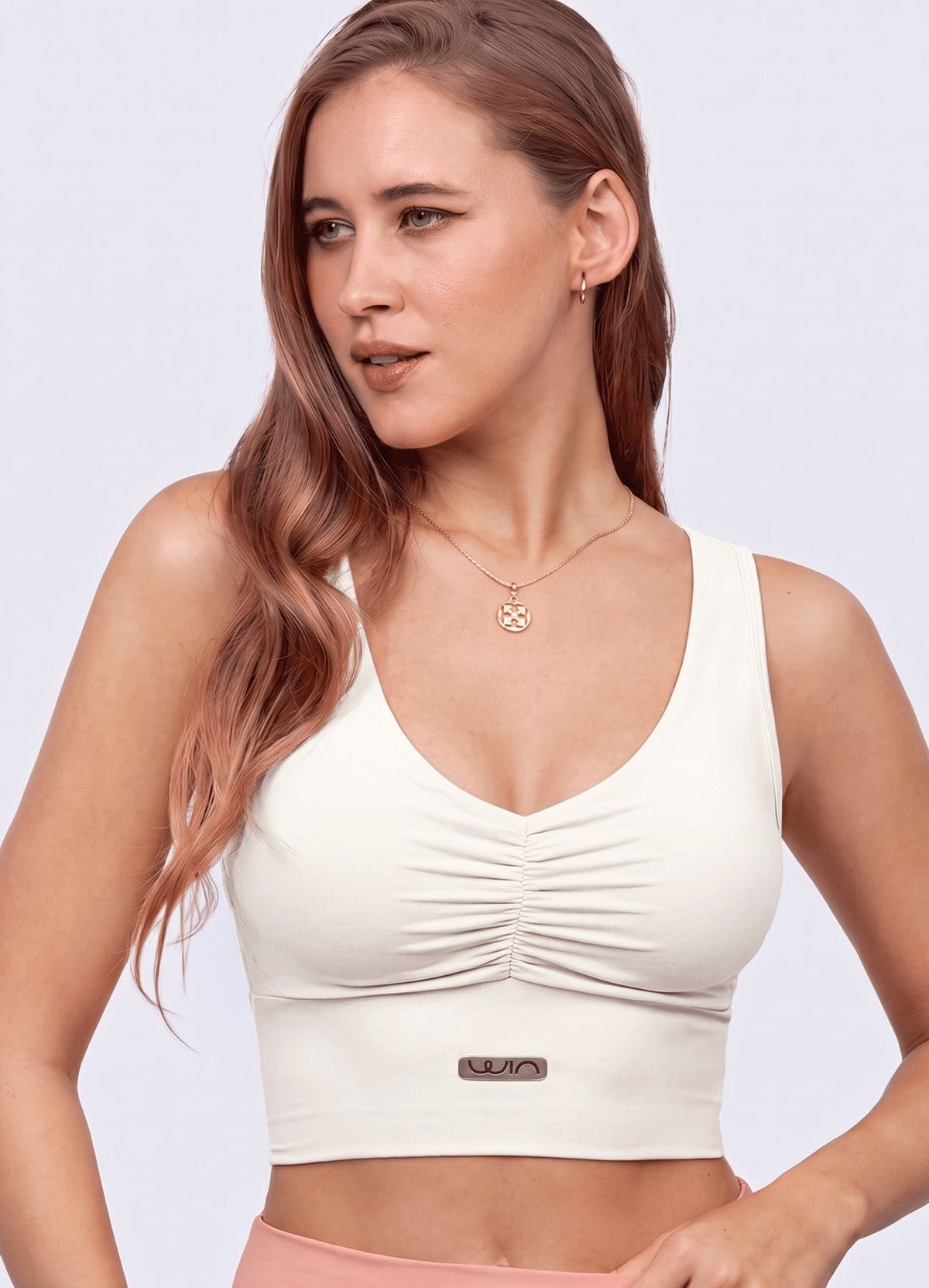 TOP SCRUNCH FRONT - IVORY TOPS WIN ROPA DEPORTIVA 