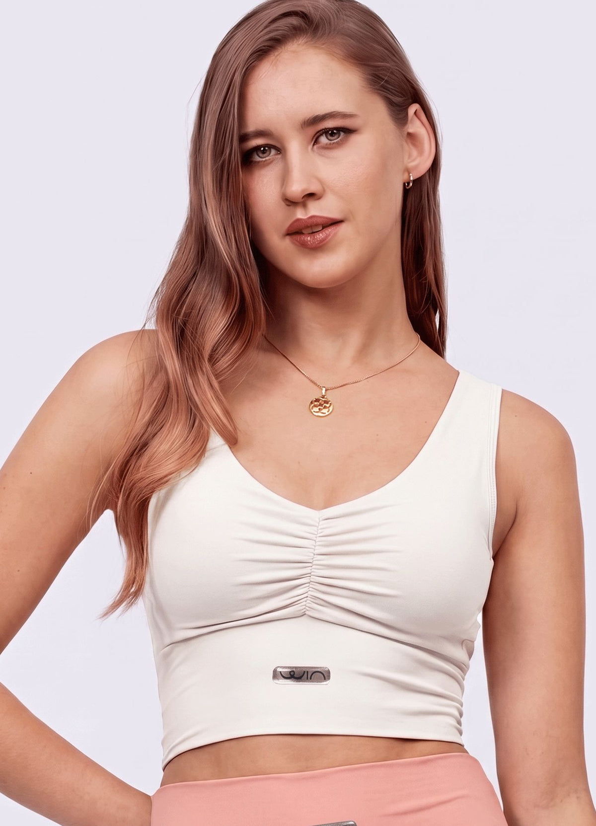 TOP SCRUNCH FRONT - IVORY TOPS WIN ROPA DEPORTIVA M/L IVORY 
