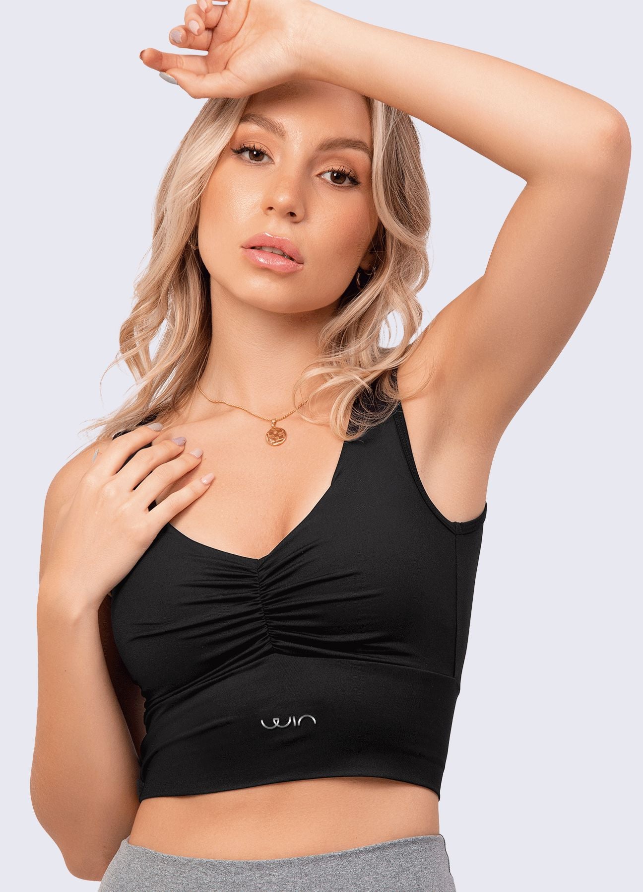 TOP SCRUNCH FRONT - NEGRO TOPS WINropadeportiva S/M NEGRO 