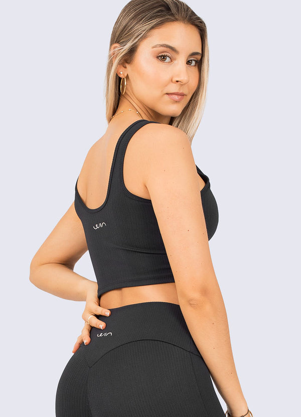 TOP SCULPT SHINE - NEGRO TOPS WIN ROPA DEPORTIVA 