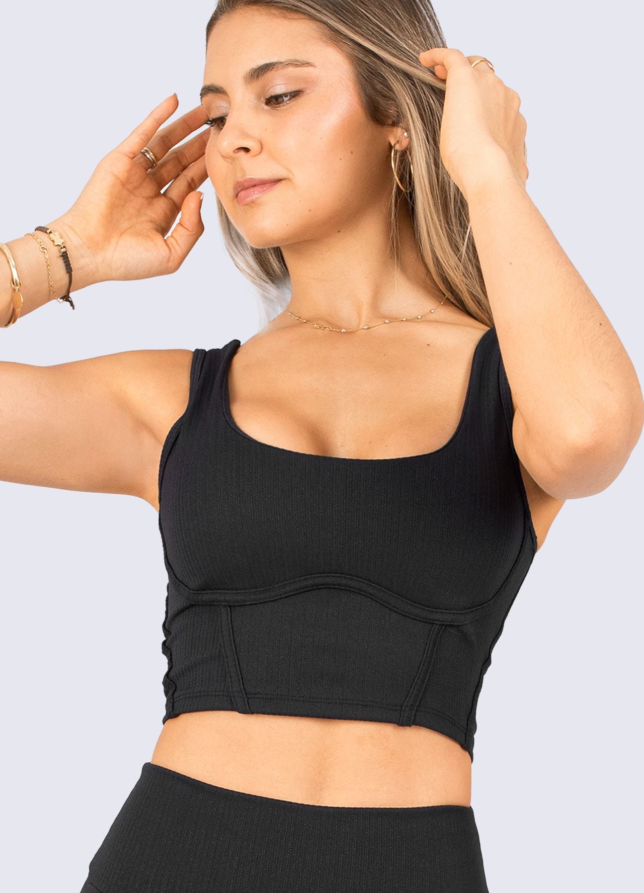 TOP SCULPT SHINE - NEGRO TOPS WIN ROPA DEPORTIVA Negro S 