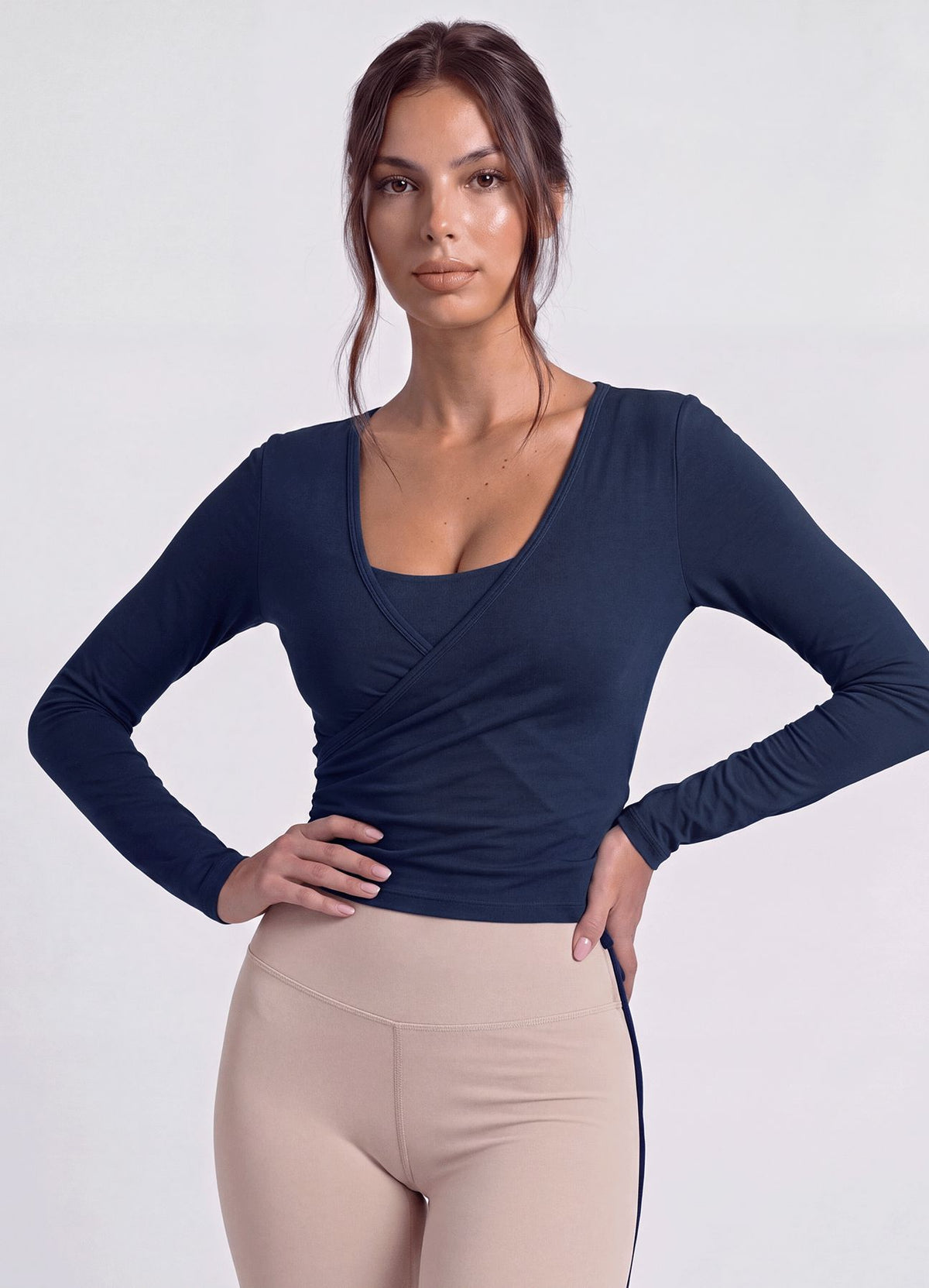 TOP STUDIO CRUZADO - AZUL MARINO TOPS WIN ROPA DEPORTIVA 
