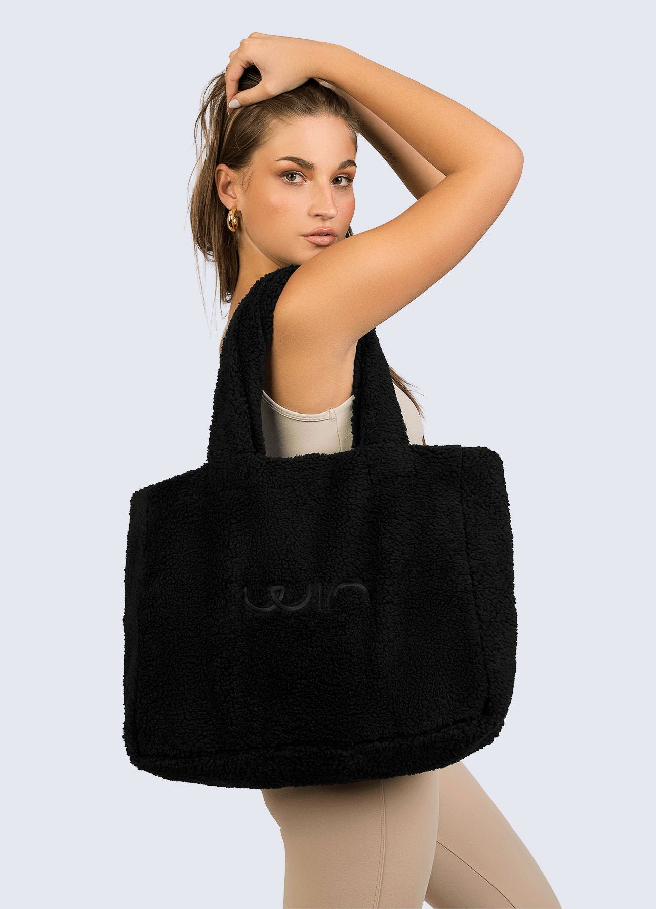 Bolsas Tote Negras | Bolso Tote De Forro Polar | WIN ROPA DEPORTIVA