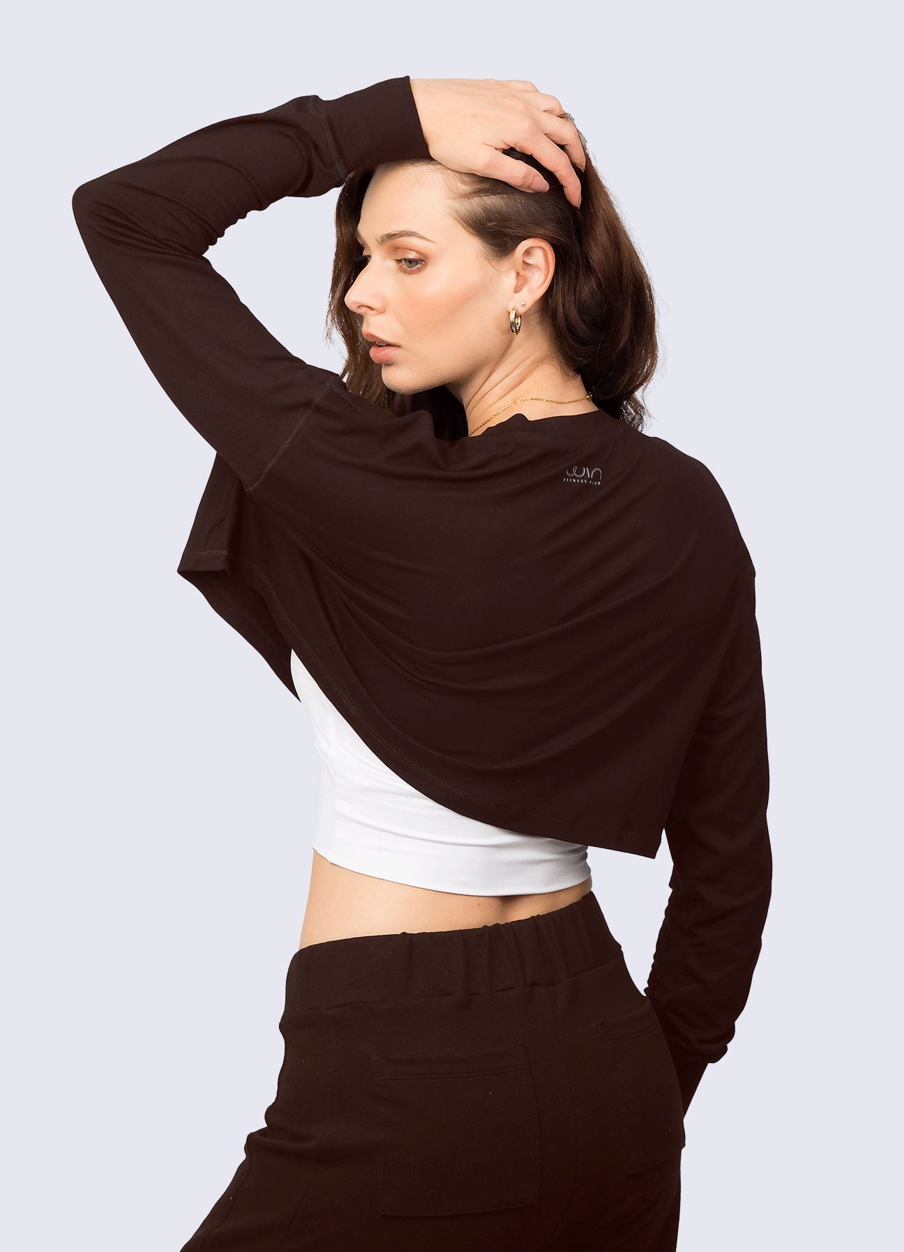 TSHIRT CROP SUPERNOVA - MARRON OSCURO T-SHIRT WIN ROPA DEPORTIVA 