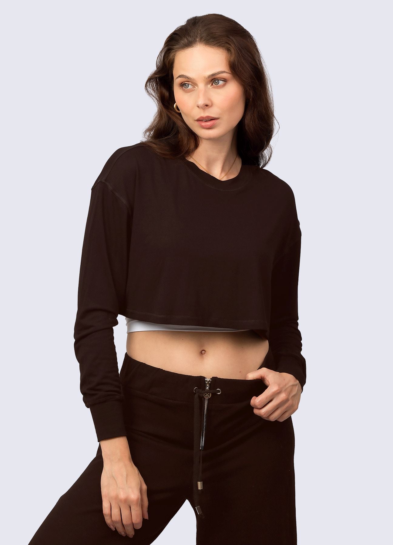 TSHIRT CROP SUPERNOVA - MARRON OSCURO T-SHIRT WIN ROPA DEPORTIVA 