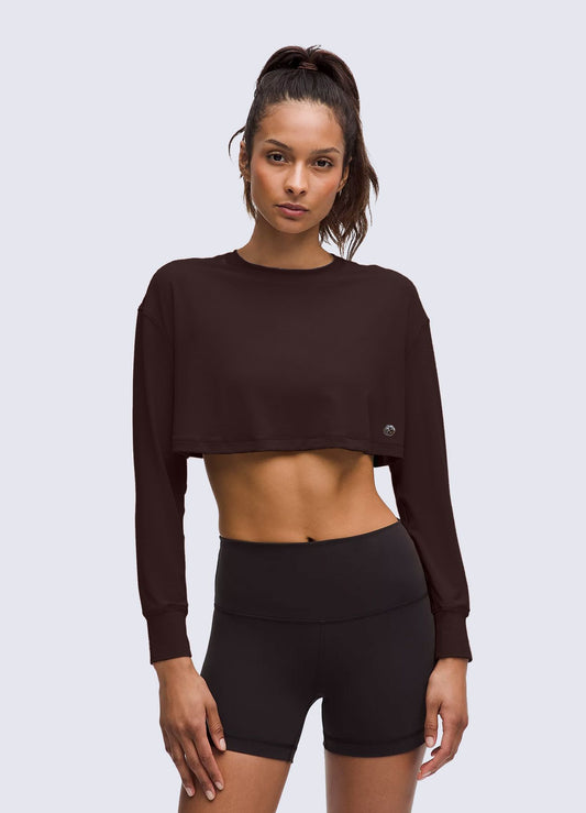 TSHIRT CROP SUPERNOVA - MARRON OSCURO T-SHIRT WIN ROPA DEPORTIVA Marrón S 