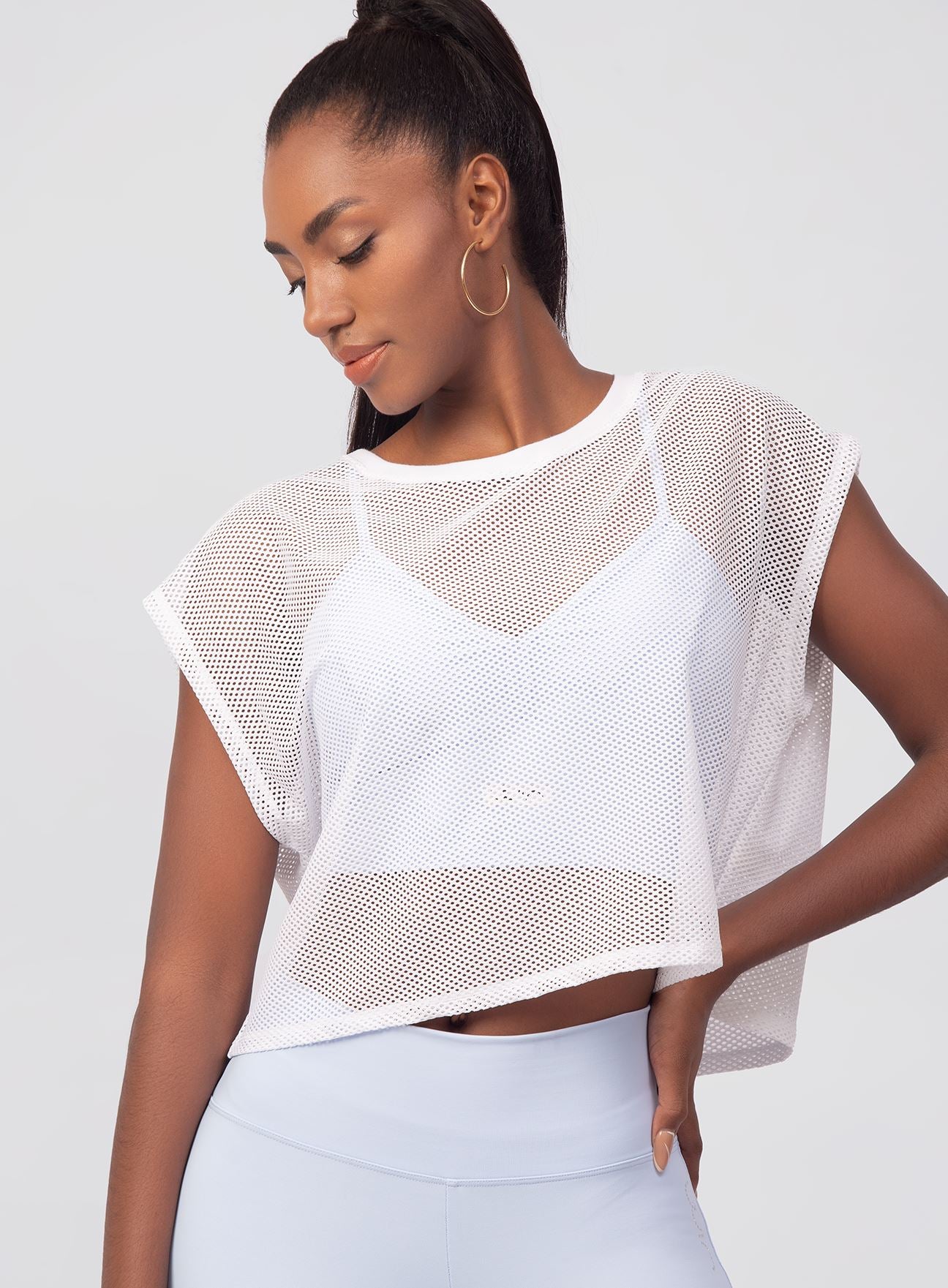 T-Shirt Crop Renda - Blanco WINropadeportiva